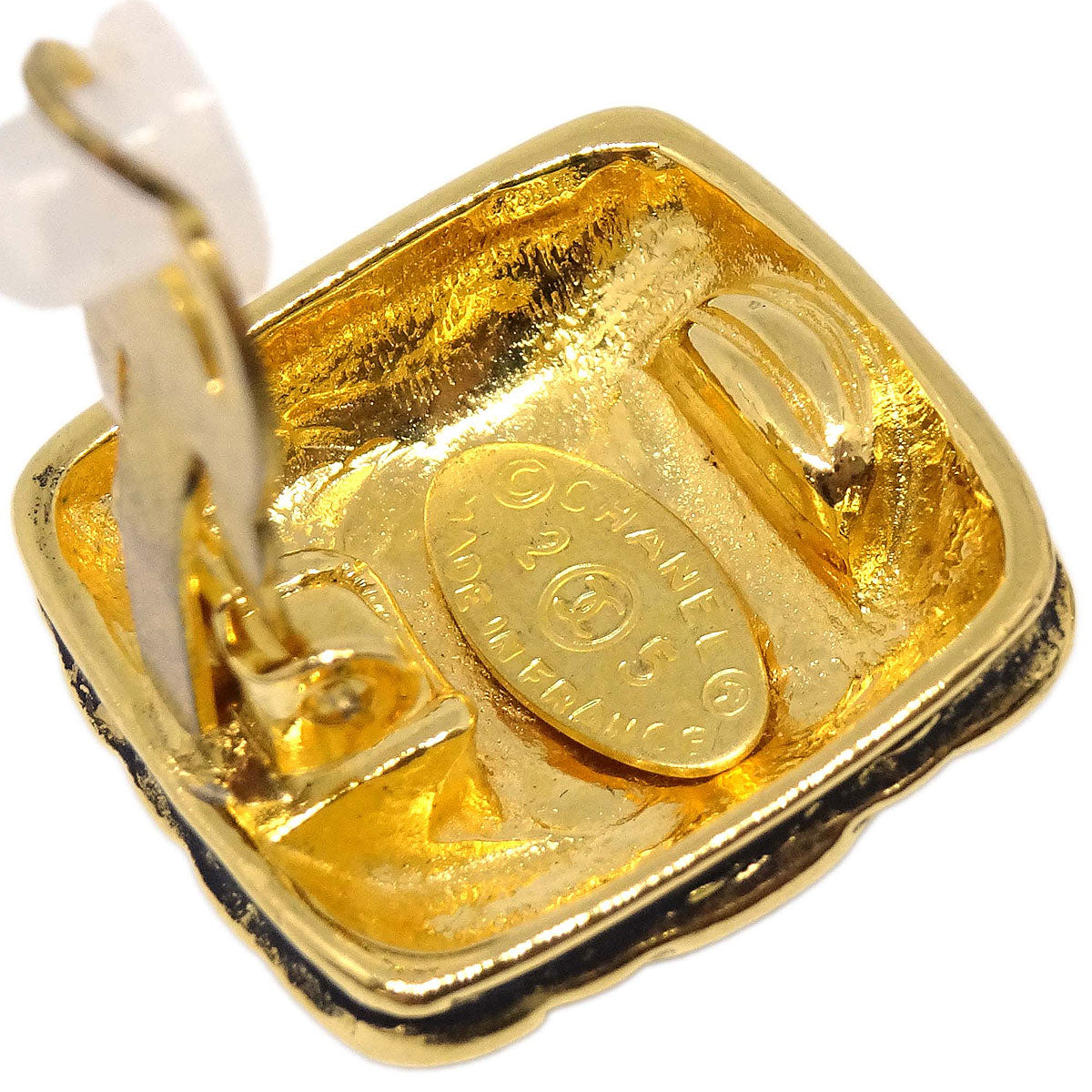 Chanel Square Clip-On Earrings Gold 25