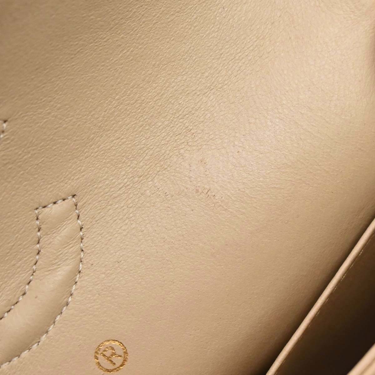 Chanel 1989-1991 Beige Lambskin Small Classic Double Flap Shoulder Bag