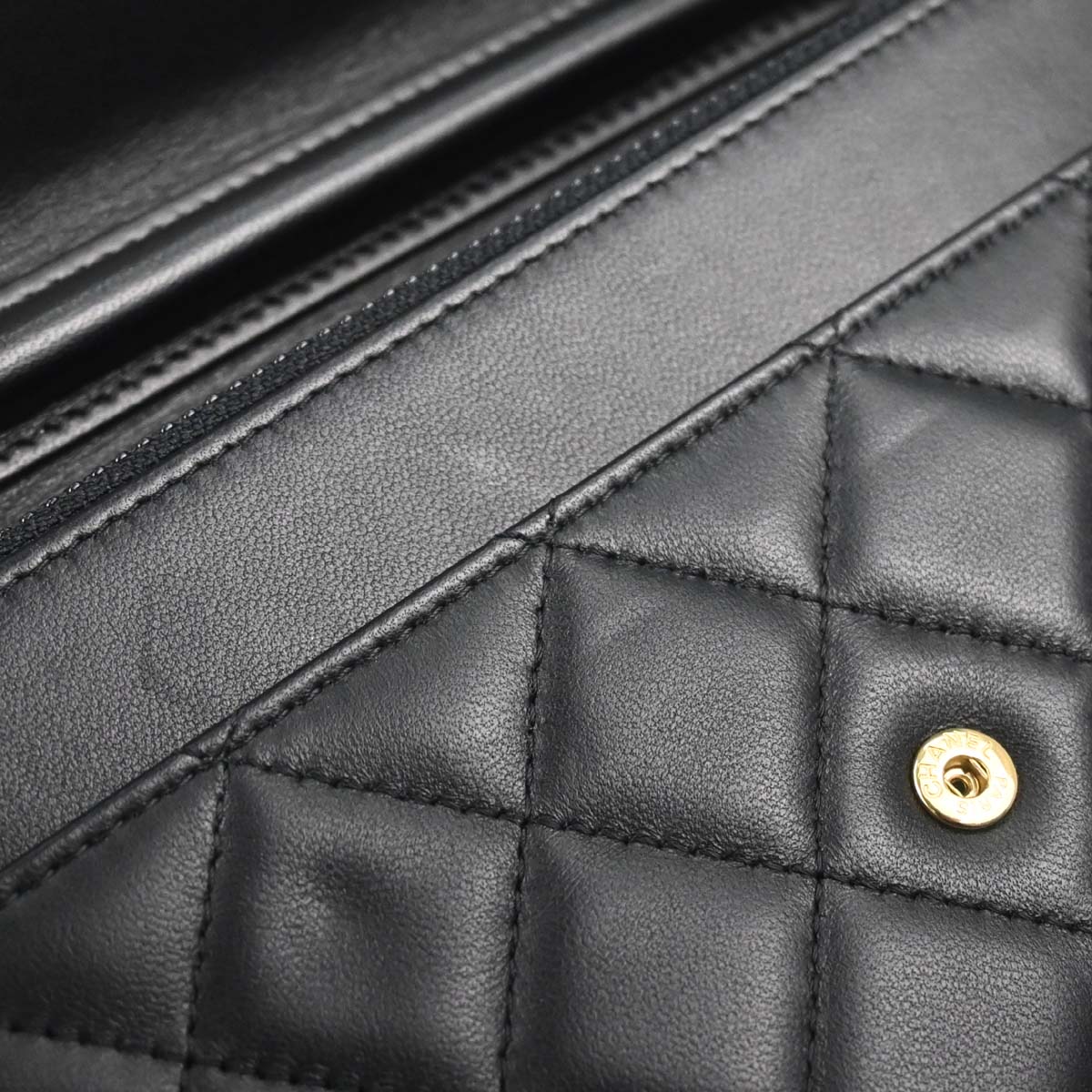 Chanel Black Lambskin Classic WOC Wallet on Chain Bag