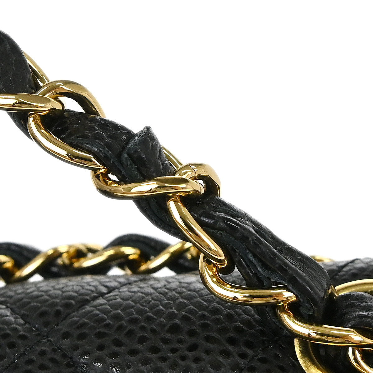 Chanel Black Caviar Skin Medium Classic Double Flap Shoulder Bag