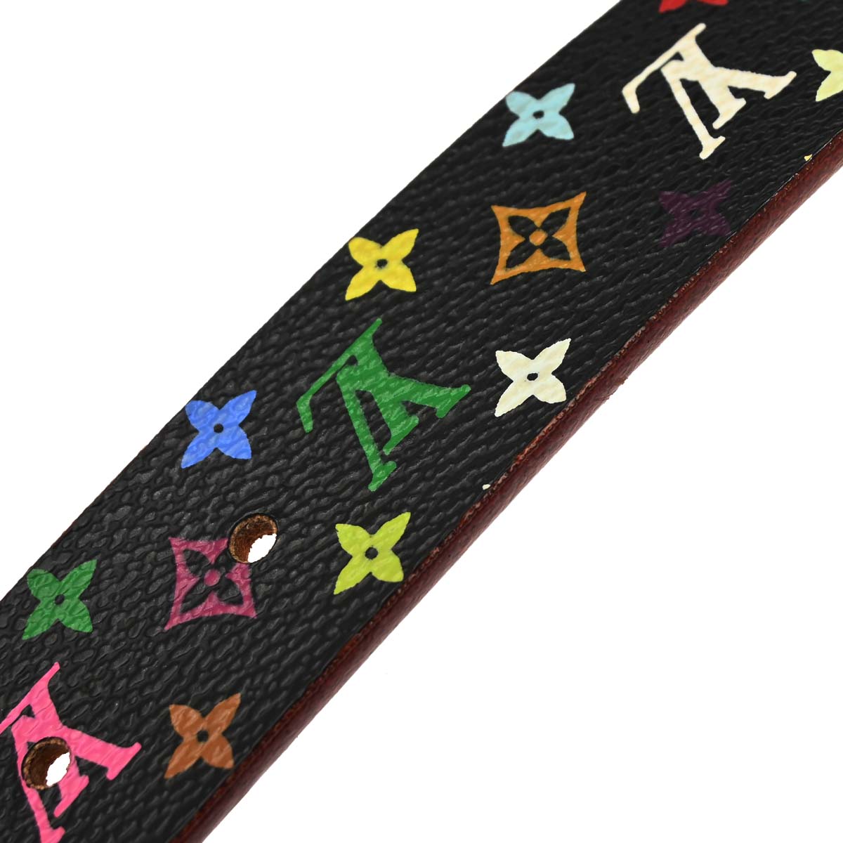 Louis Vuitton Black Multicolor Ceinture Carre Belt #70/28 M9271Y