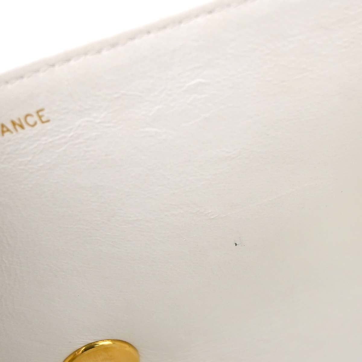 Chanel 1994-1996 White Lambskin Straight Flap Shoulder Bag