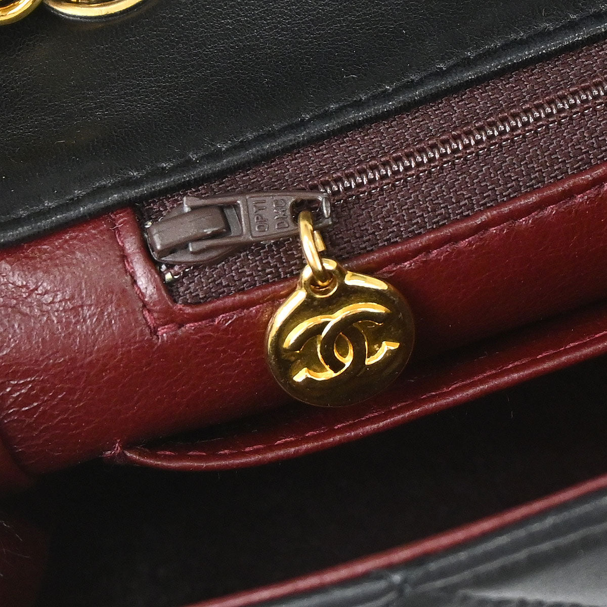 Chanel Black Lambskin Turnlock Small Full Flap Shoulder Bag