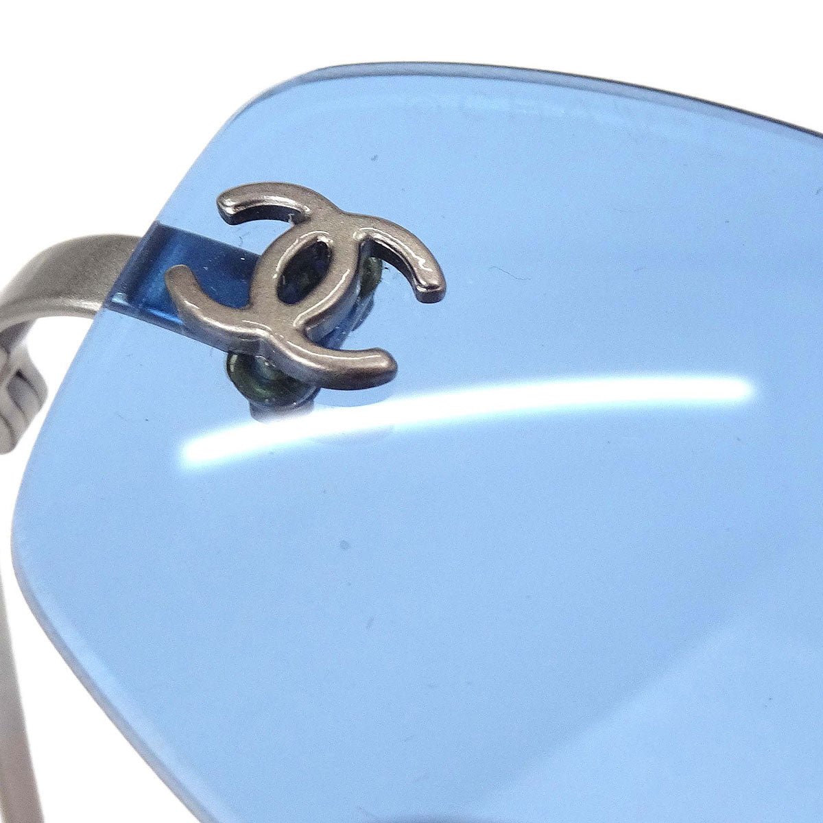 Chanel Sunglasses Eyewear Blue 54□19 130 Small Good