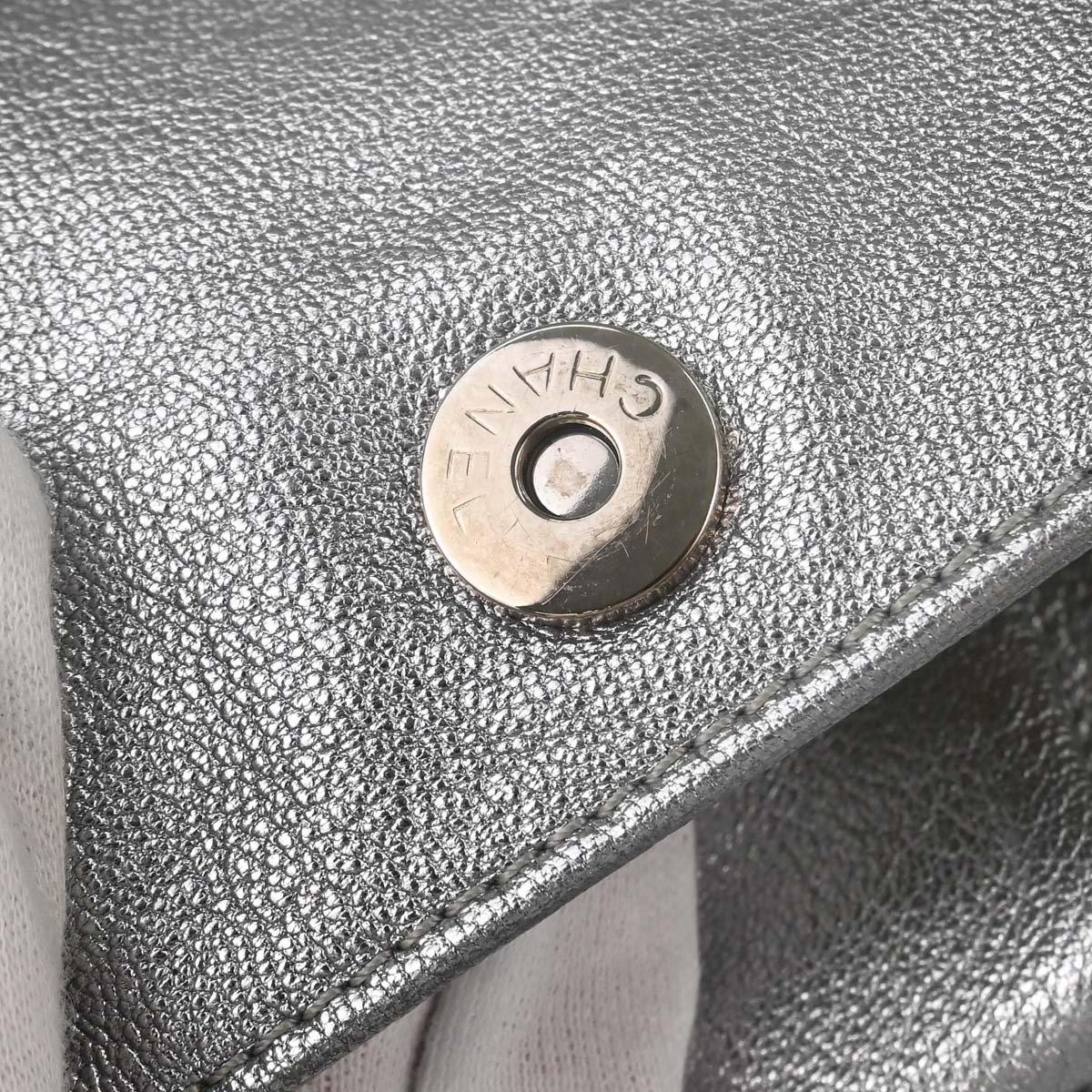 Chanel 2005-2006 Silver Calfskin Luxury Line Accordion Flap Bag Shoulder Bag