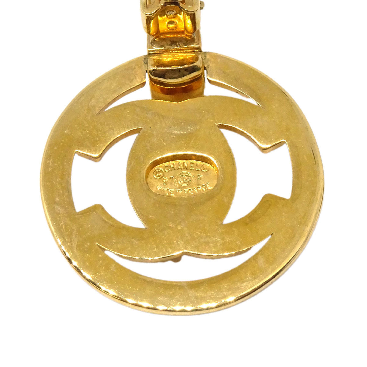 Chanel Dangle Turnlock Clip-On Earrings Gold 97P
