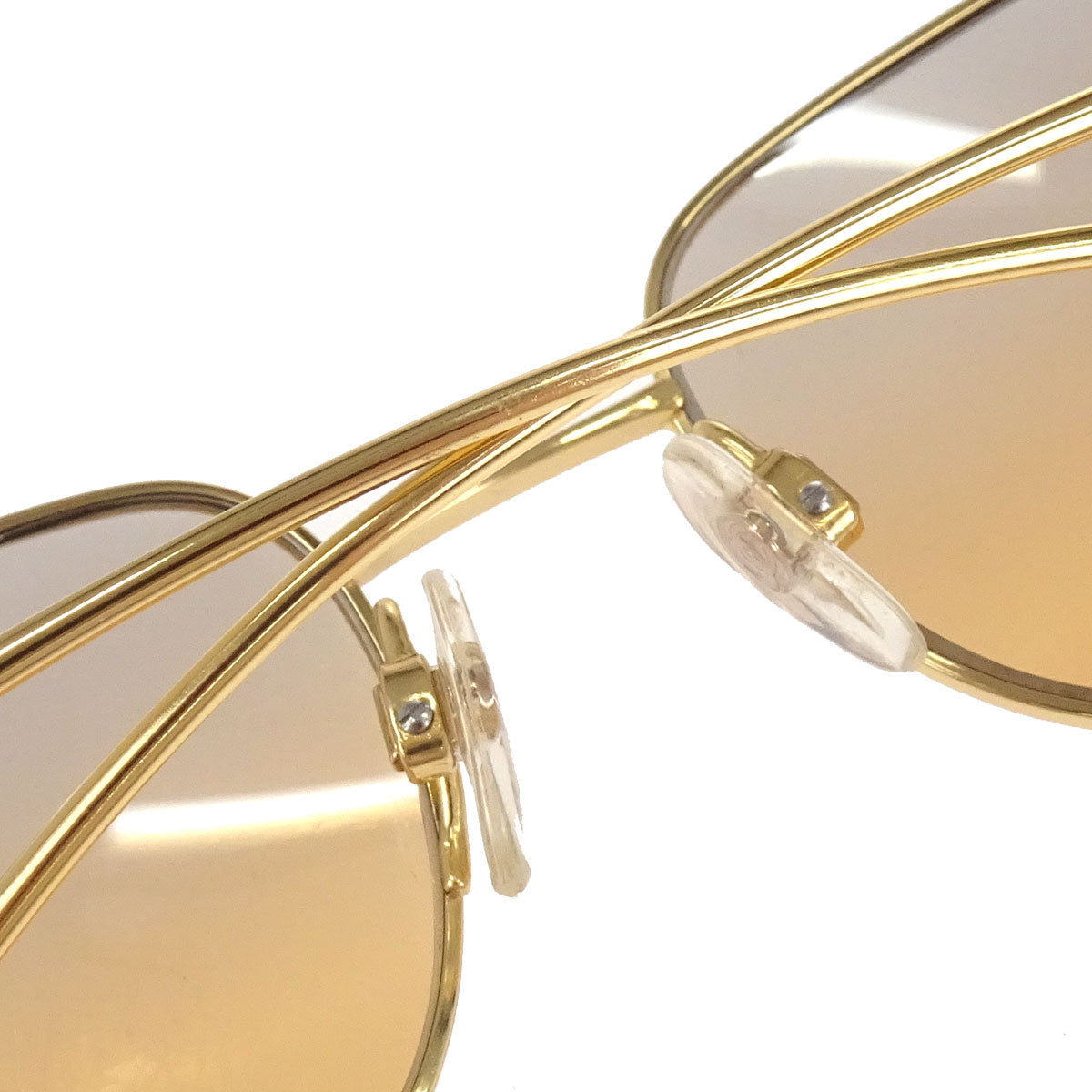 Chanel Sunglasses Eyewear Brown Rhinestone 54□17 135 Small Good