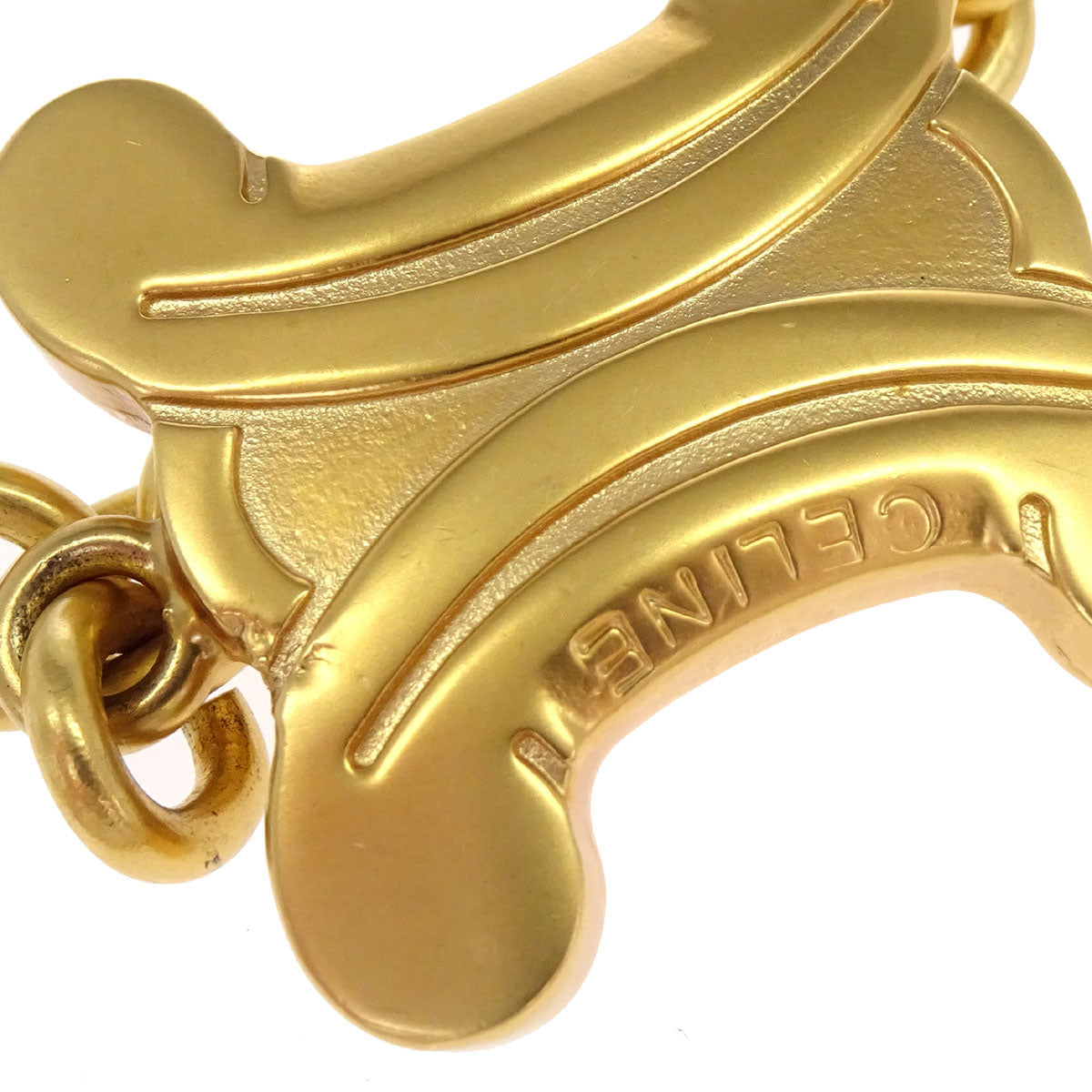 Celine Gold Chain Macadam Pendant Necklace