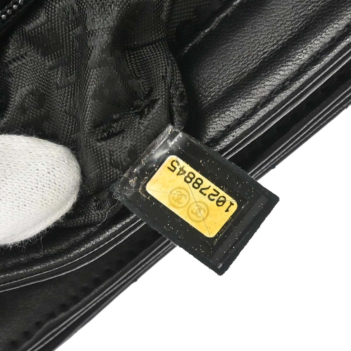 Chanel 2005-2006 Black Lambskin Choco Bar Camellia No.5 CC Clover Handbag