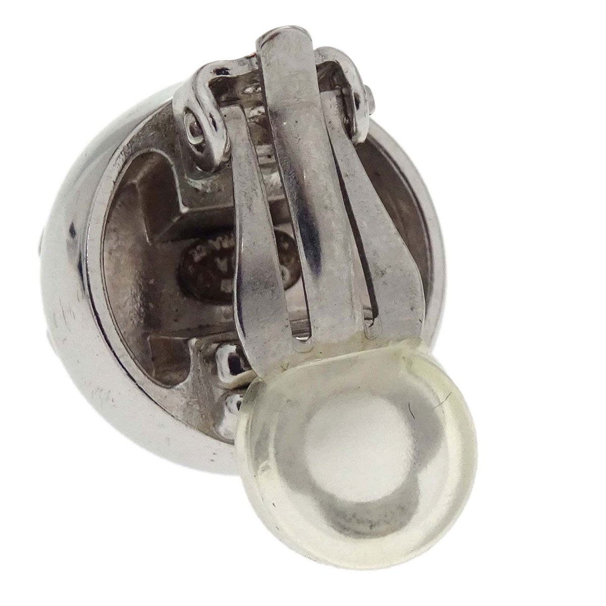 Chanel Button Clip-On Earrings Silver 00A