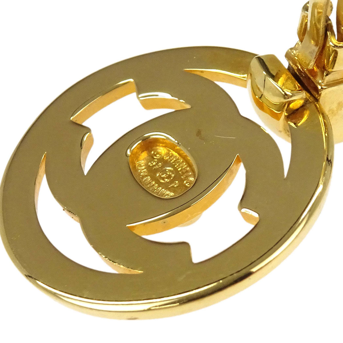 Chanel Dangle Turnlock Clip-On Earrings Gold 97P