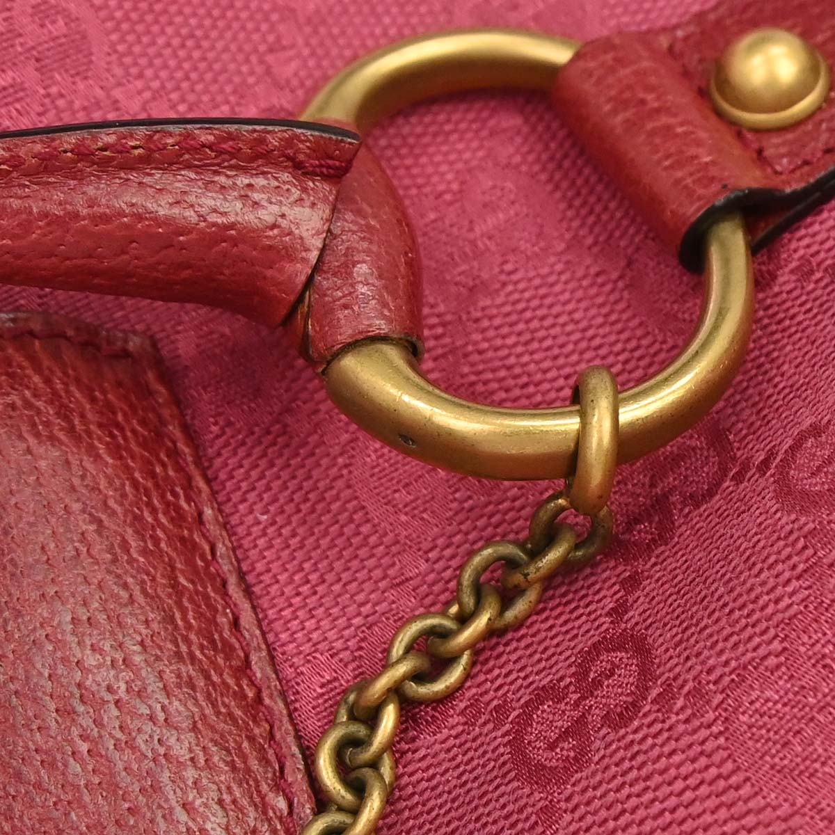 Gucci Pink GG Canvas Horsebit Handbag
