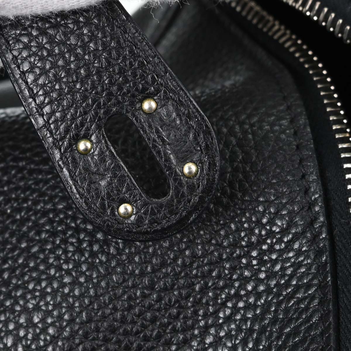 Hermes Black Taurillon Clemence Lindy 30 Shoulder Bag