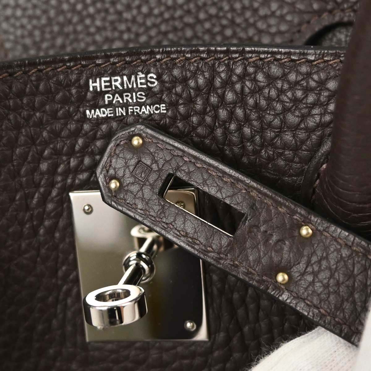 Hermes Chocolat Taurillon Clemence Birkin 30 Handbag