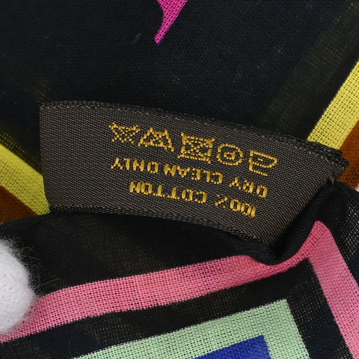 Louis Vuitton Black Monogram Multicolor Scarf M71912 Small Good