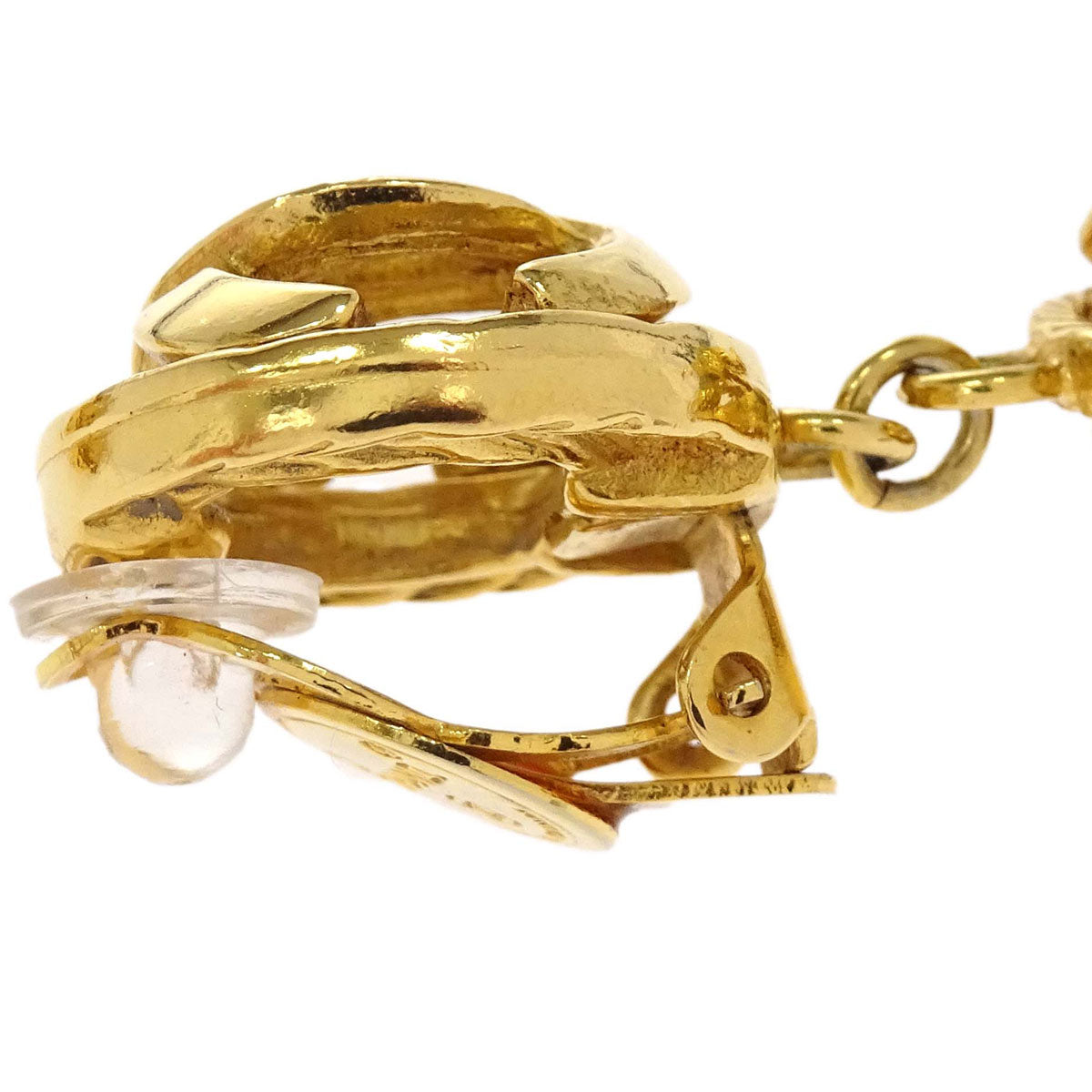 Chanel Dangle Ball Clip-On Earrings Gold