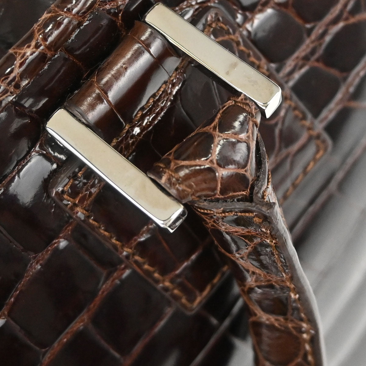 Loewe * Brown Crocodile Amazona 36 Handbag