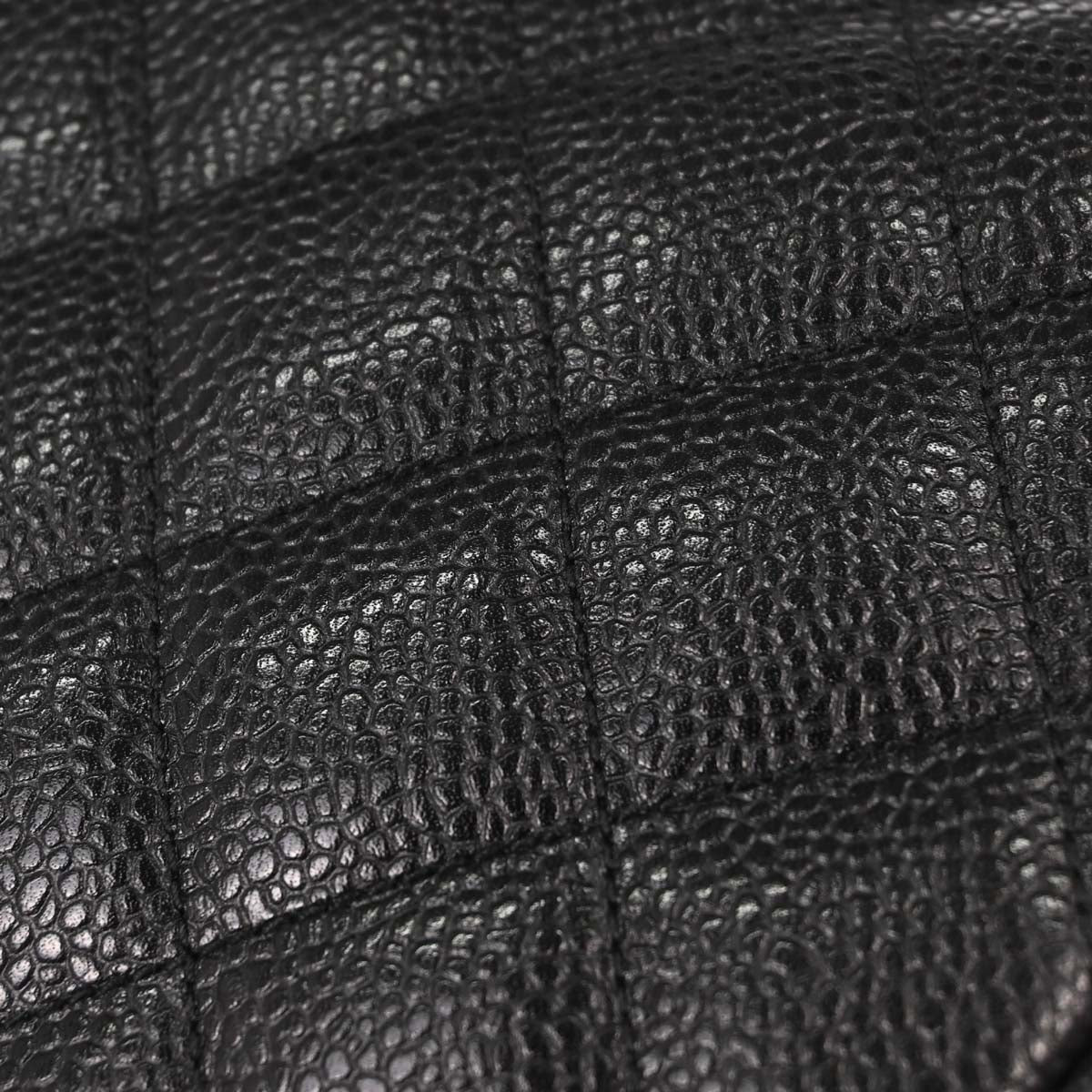Chanel Black Caviar Skin Kiss Lock Shoulder Bag