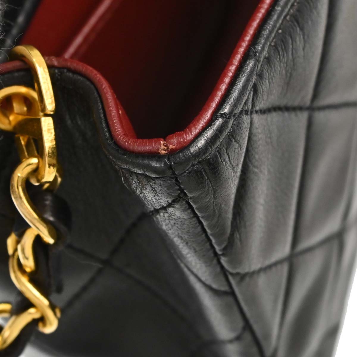 Chanel 1989-1991 Black Lambskin Turnlock Mini Full Flap Shoulder Bag