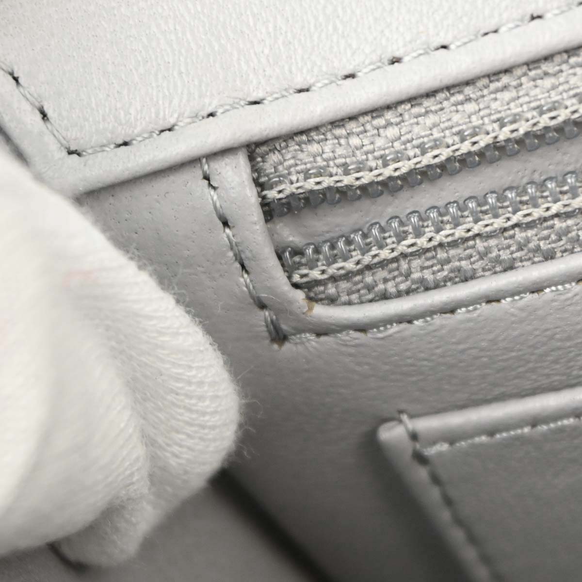 Chanel Gray Lambskin Chevron Single Flap Shoulder Bag