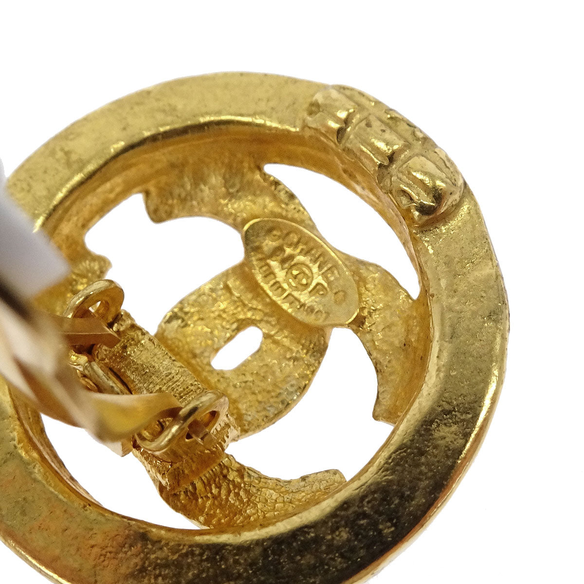 Chanel Button CC Clip-On Earrings Gold 94P