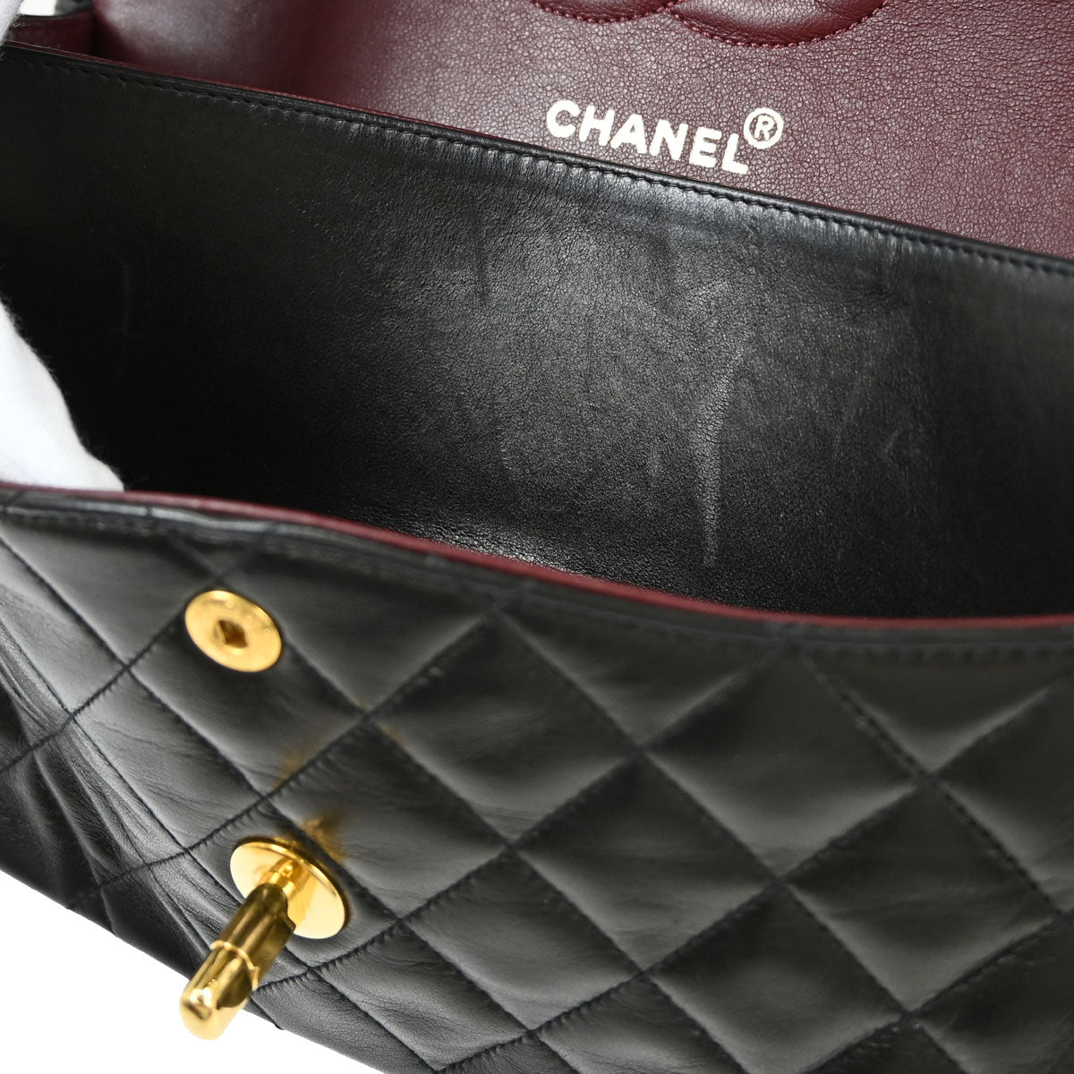 Chanel Black Lambskin Medium Classic Double Flap Shoulder Bag