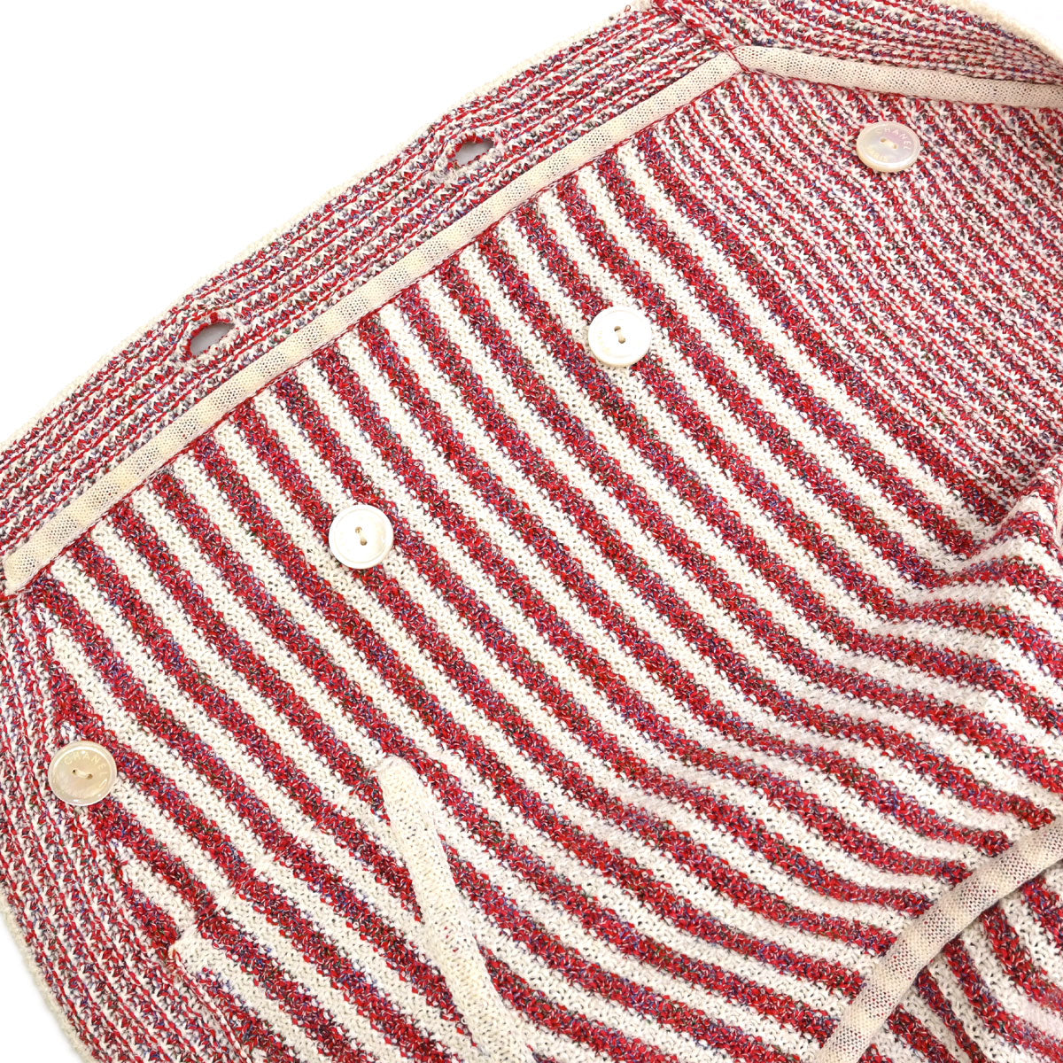 Chanel 2015 Striped Cardigan Paper Red #36