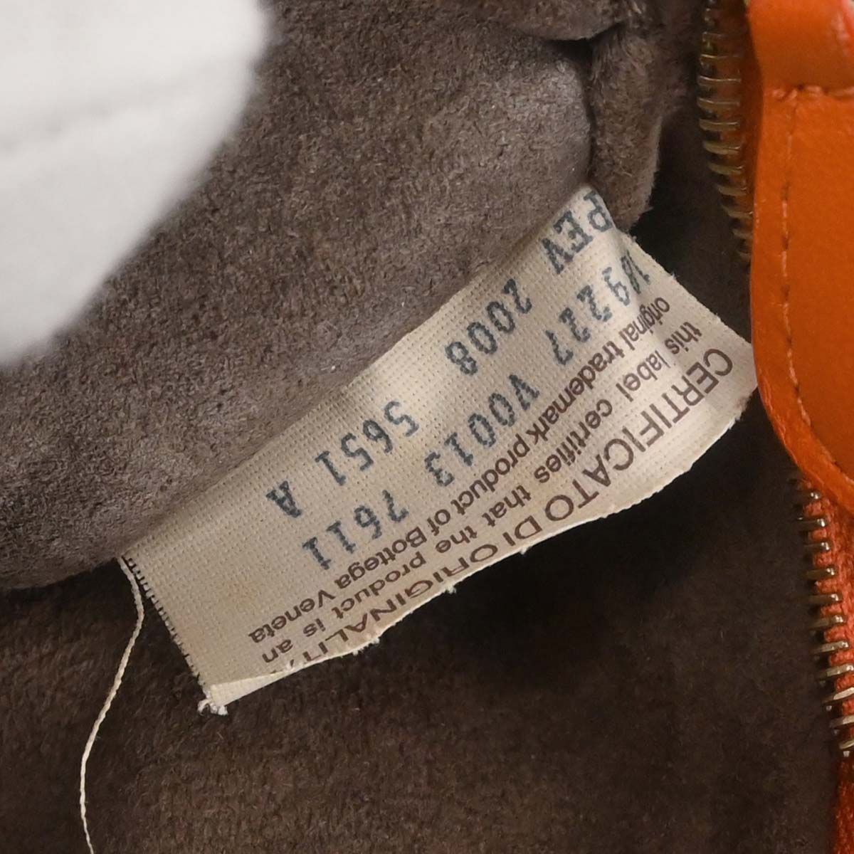 Bottega Veneta Orange Lambskin Intrecciato Hobo Handbag