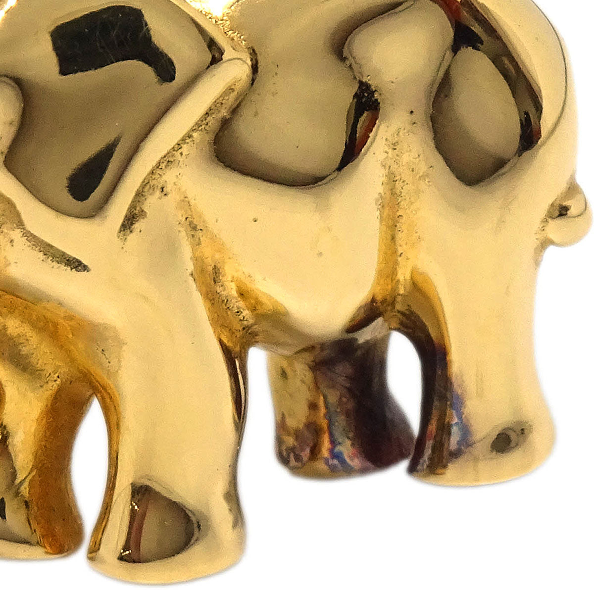 Hermes 1988 Elephant Cadena Gold Small Good