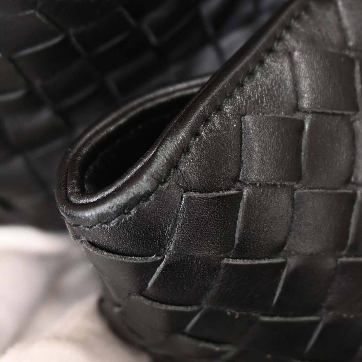 Bottega Veneta Black Lambskin Intrecciato Tote Bag