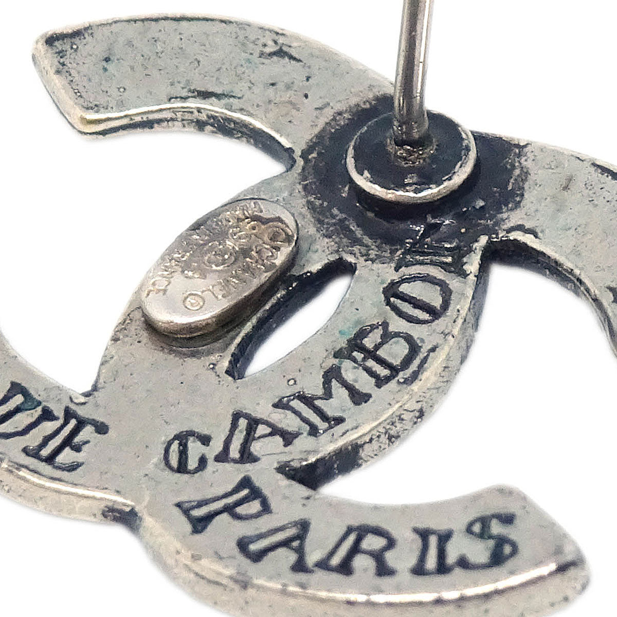 Chanel CC Pierced Earrings Silver 99A