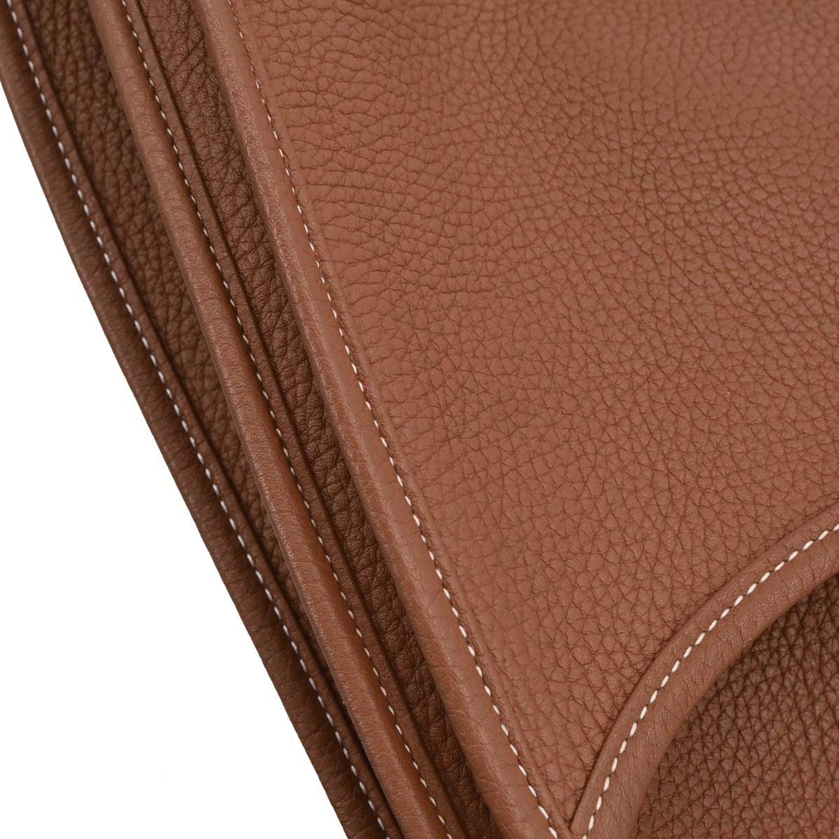 Hermes Fauve Taurillon Clemence Evelyne 3 33 GM Shoulder Bag