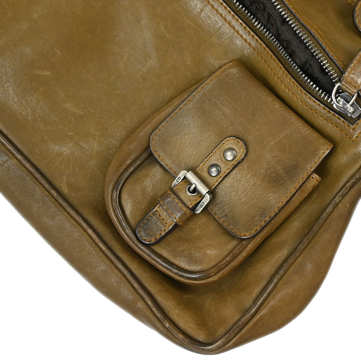 Christian Dior Brown Leather Gaucho Shoulder Bag
