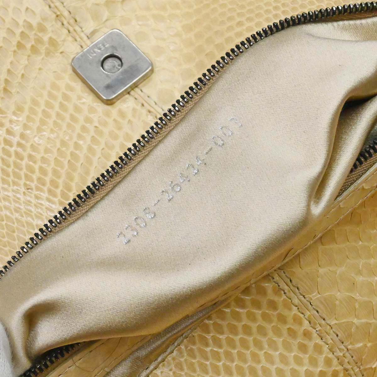 Fendi * Beige Python Baguette Handbag