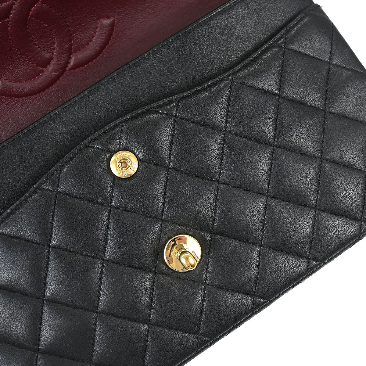 Chanel Black Lambskin Medium Classic Double Flap Shoulder Bag