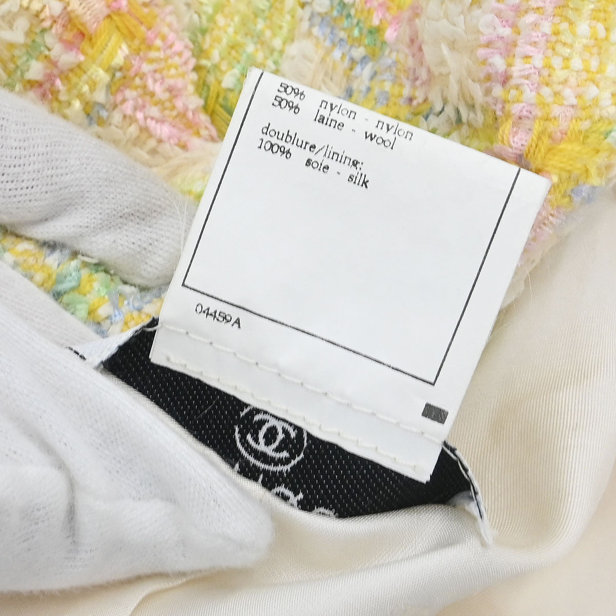 Chanel 1996 Single Breasted Jacket Tweed Yellow #44