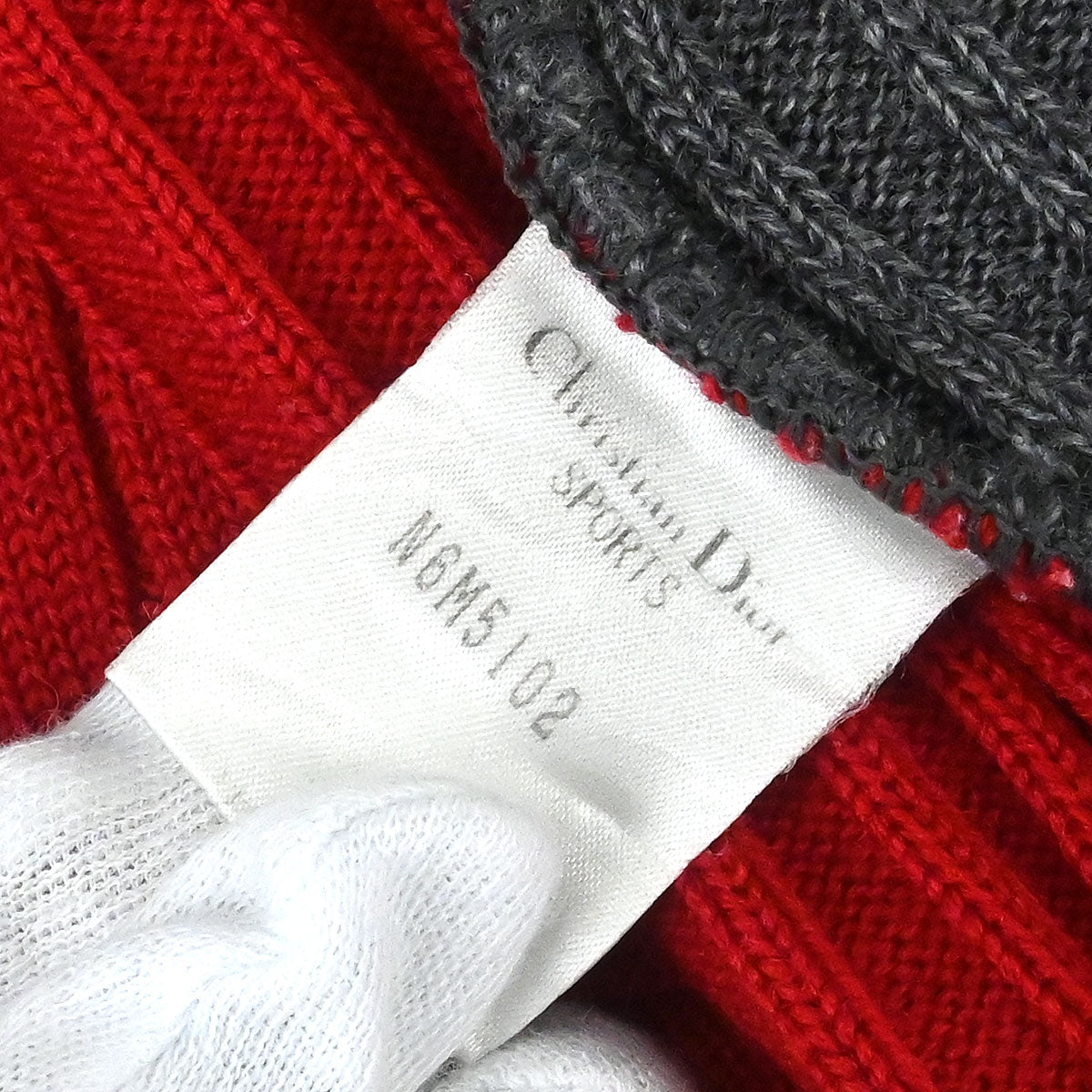 Christian Dior Sleeveless Knit Vest Top Red Gray #M