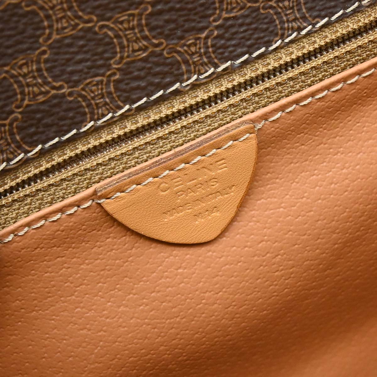 Celine Brown PVC Macadam Shoulder Bag