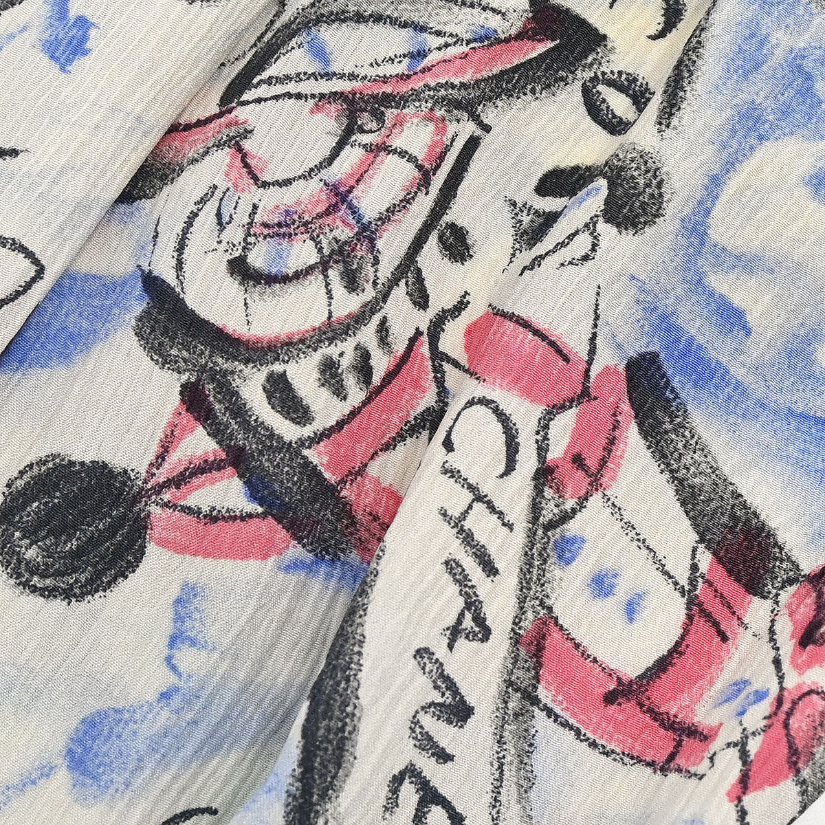 Chanel 1994SS Airplane Print Silk Shirt