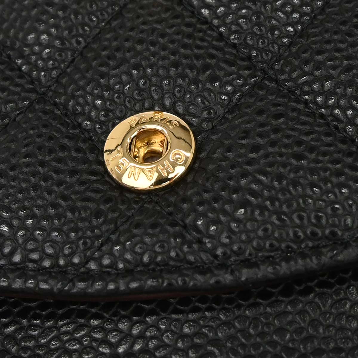 Chanel 2014 Black Caviar Skin Medium Classic Double Flap Shoulder Bag