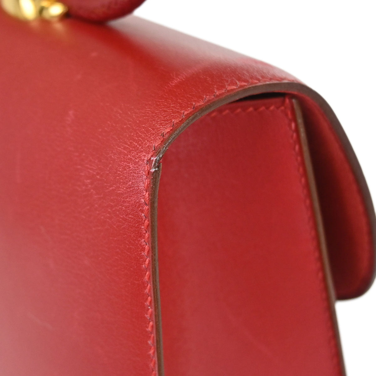 Hermes 1994 Rouge Vif Box Calf Irio Handbag