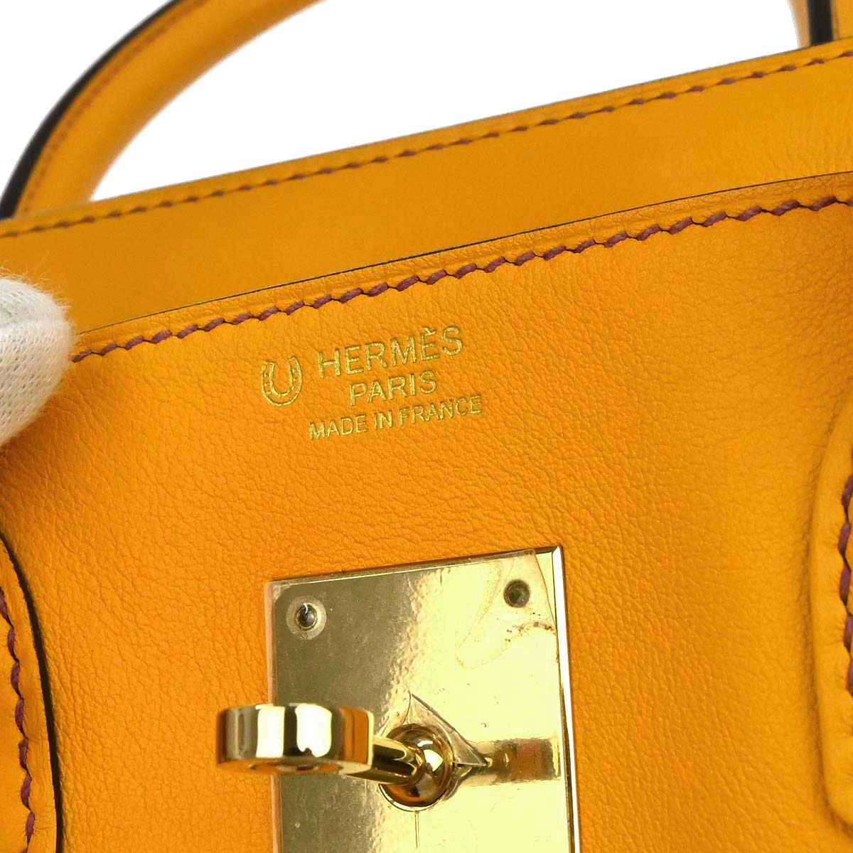 Hermes Jaune d'Or, Anemone Swift Birkin 30 Handbag