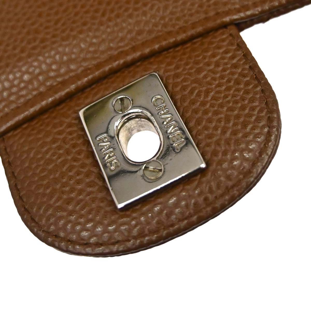 Chanel 2005-2006 Brown Caviar Skin Medium Classic Double Flap Shoulder Bag