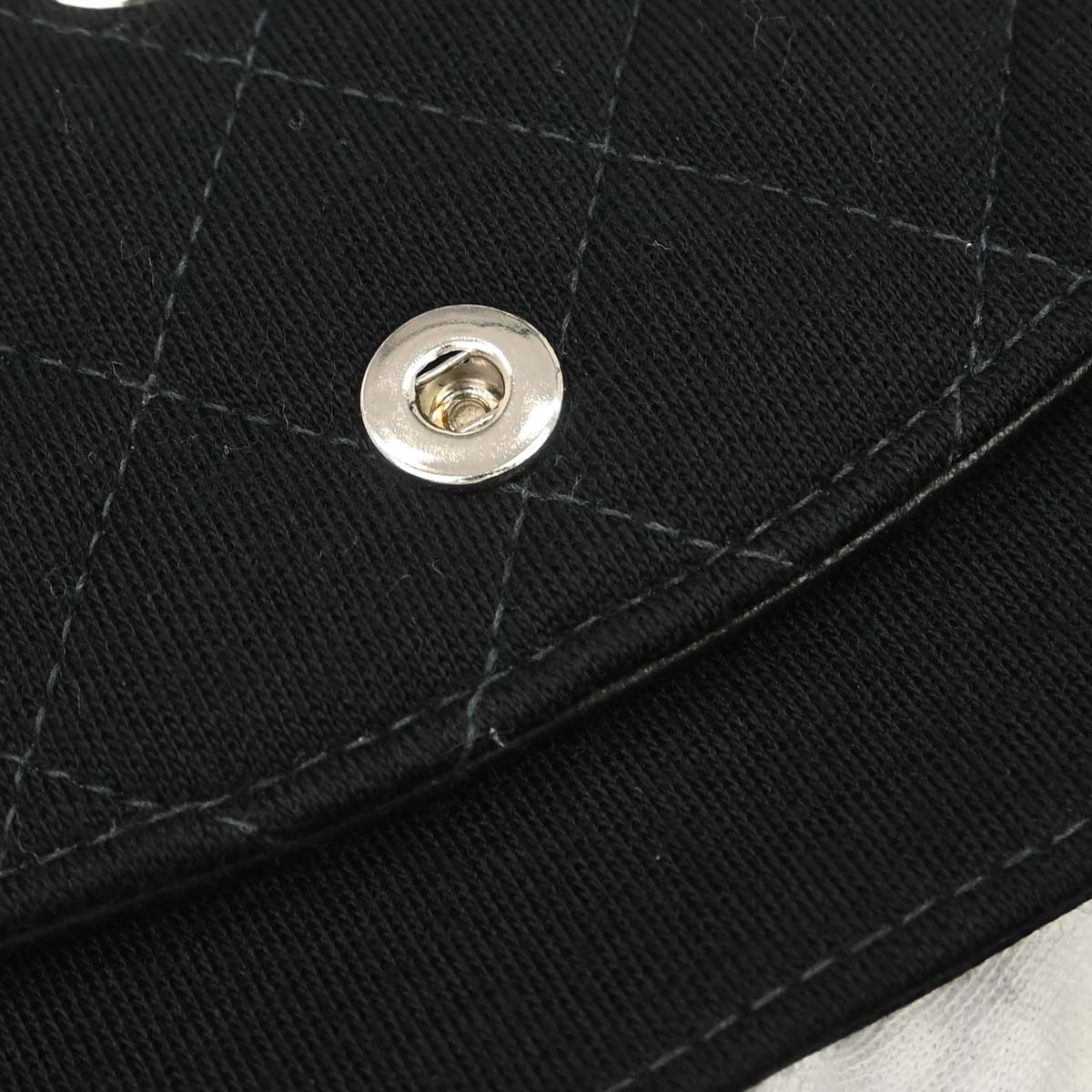Chanel Black Cotton Medium Classic Double Flap Shoulder Bag