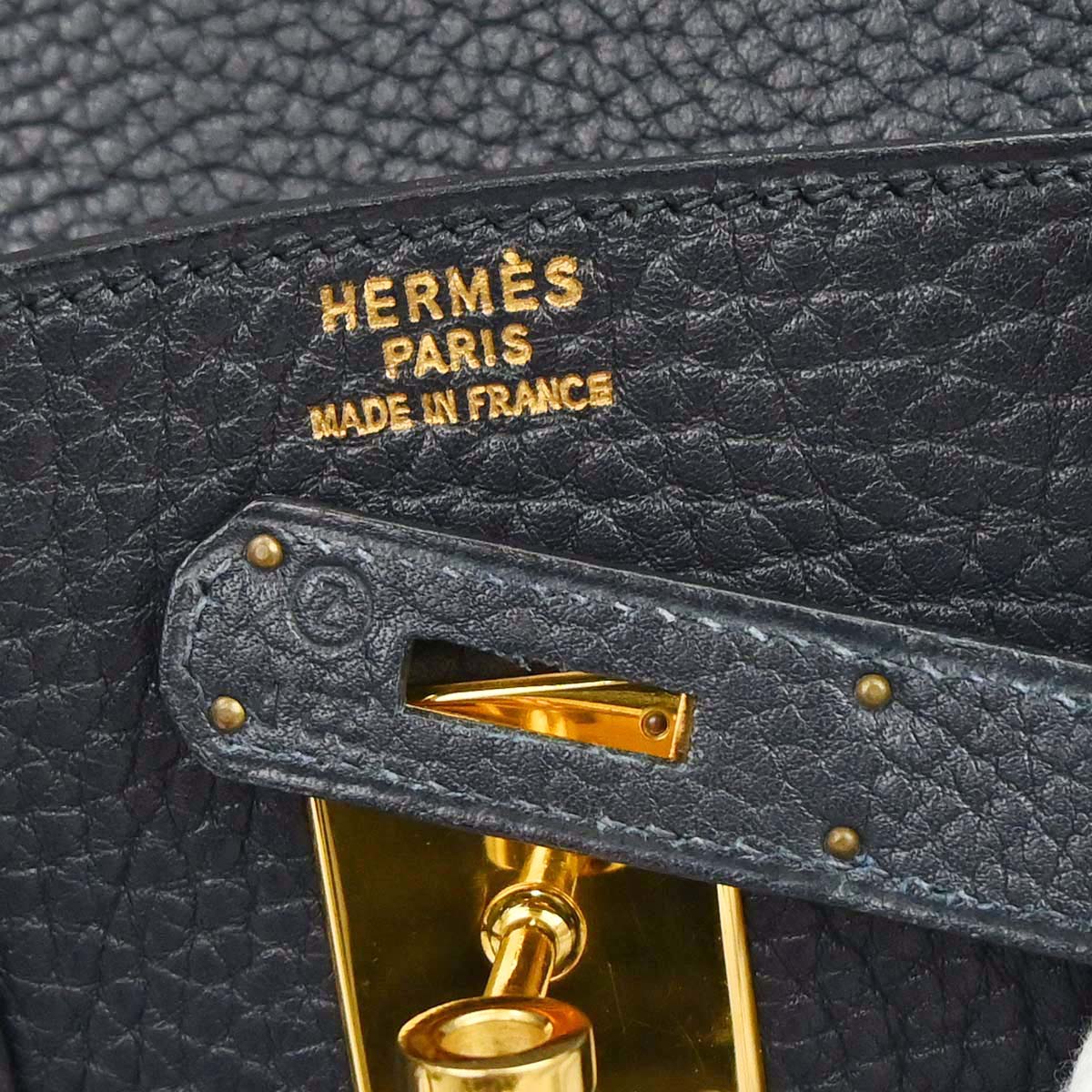 Hermes Blue Indigo Fjord Birkin 35 Handbag