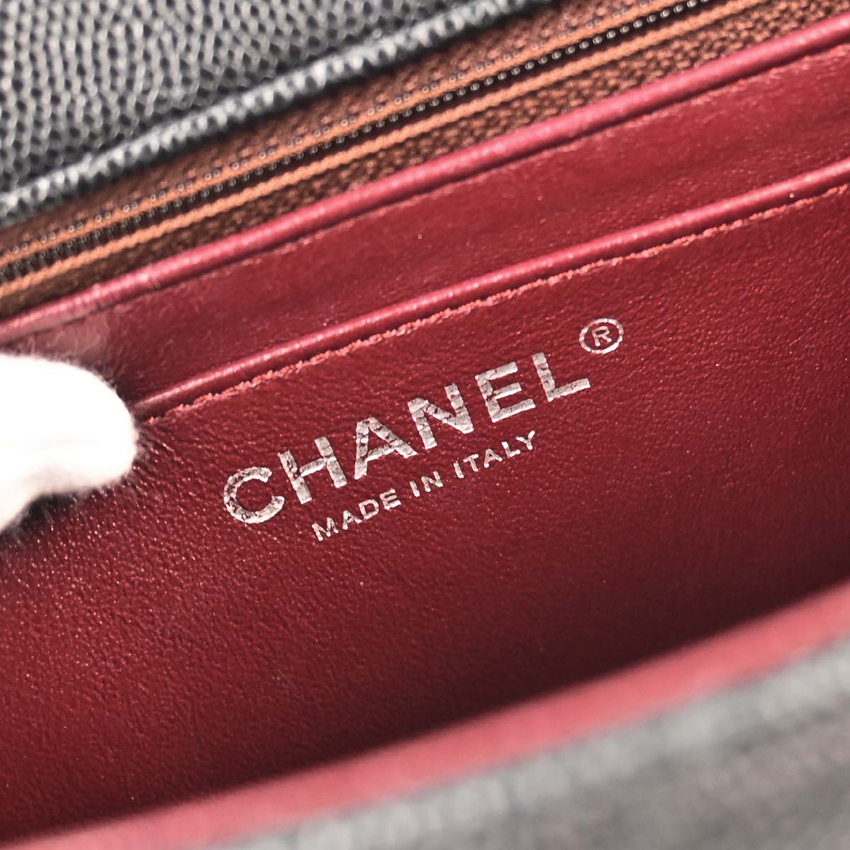 Chanel 2017-2018 Black Caviar Skin Mini Classic Square Flap Shoulder Bag 17