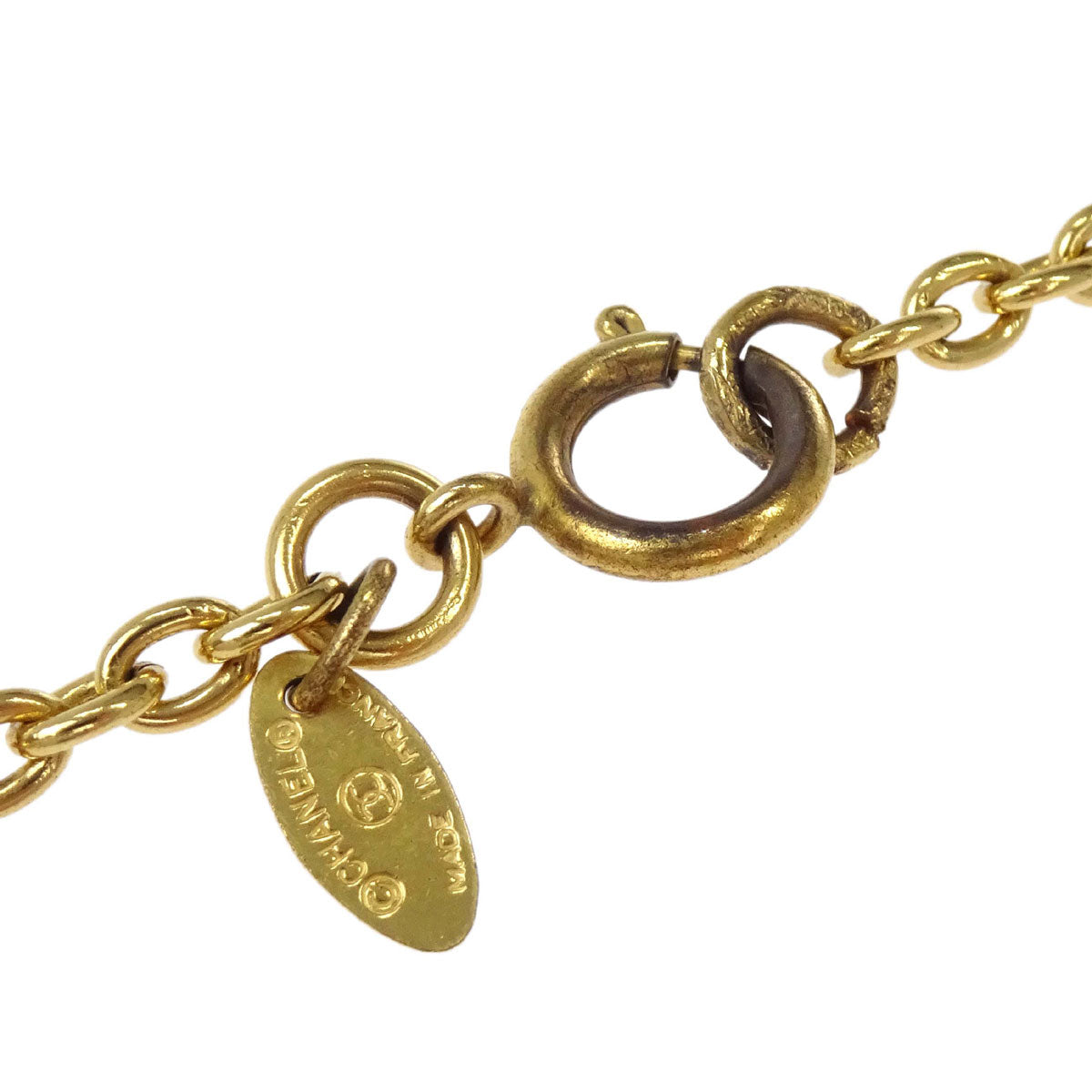 Chanel CC Chain Pendant Necklace Gold 3858