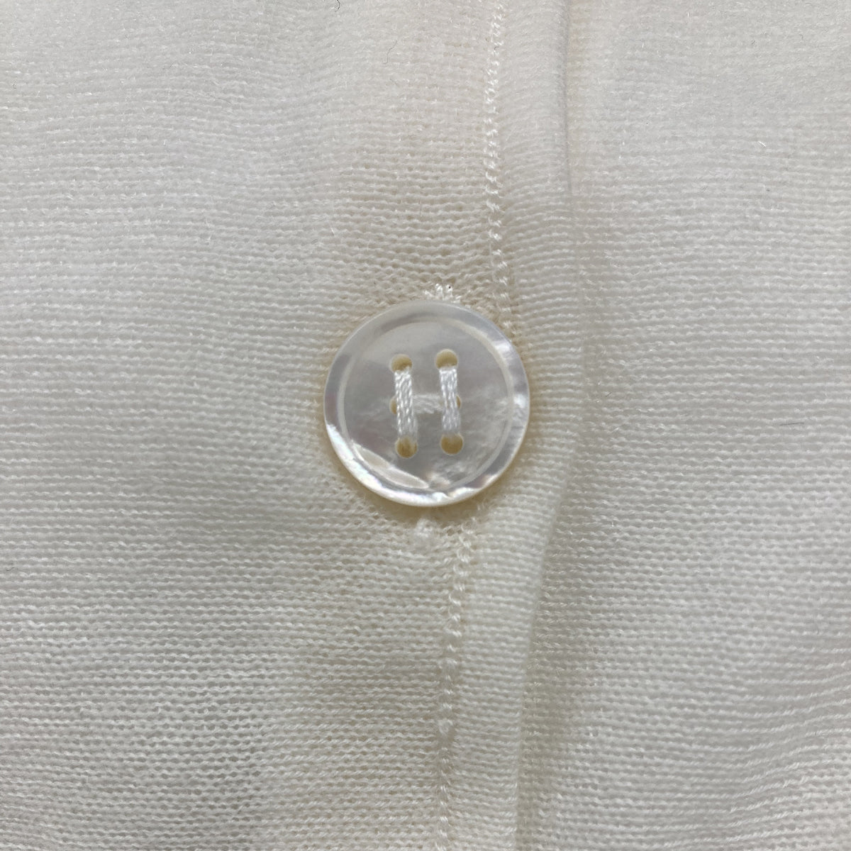 Hermes Long Sleeve Sheer Cardigan Ivory #XL