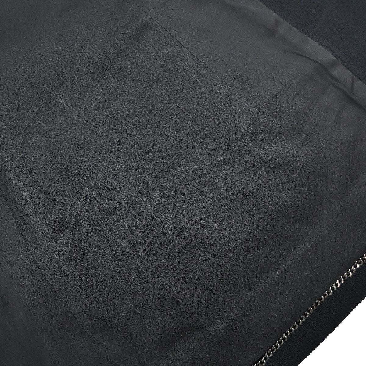 Chanel 1997 Single Breasted Jacket Tweed Black #42