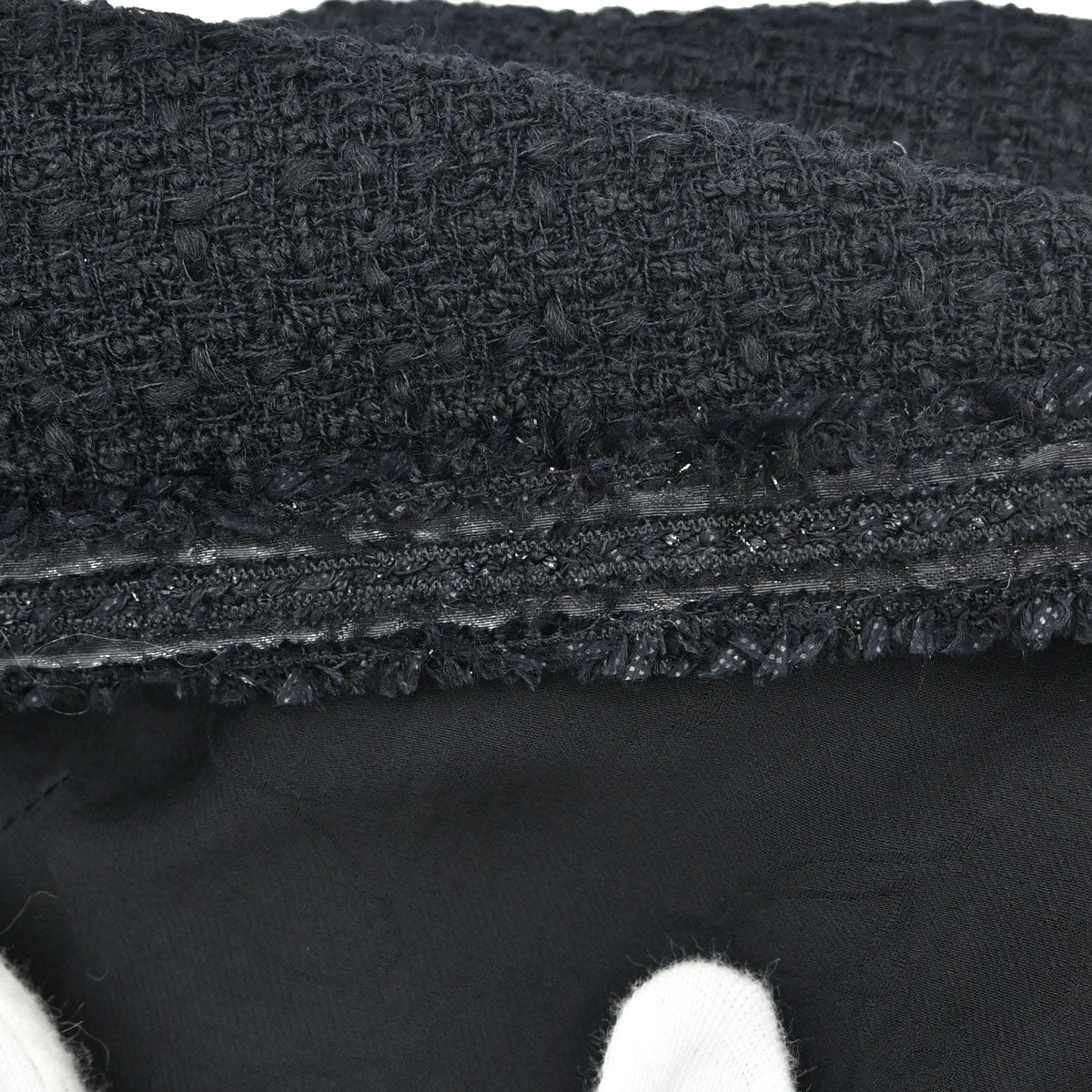Chanel 2009 Collarless Tweed Jacket Black #38